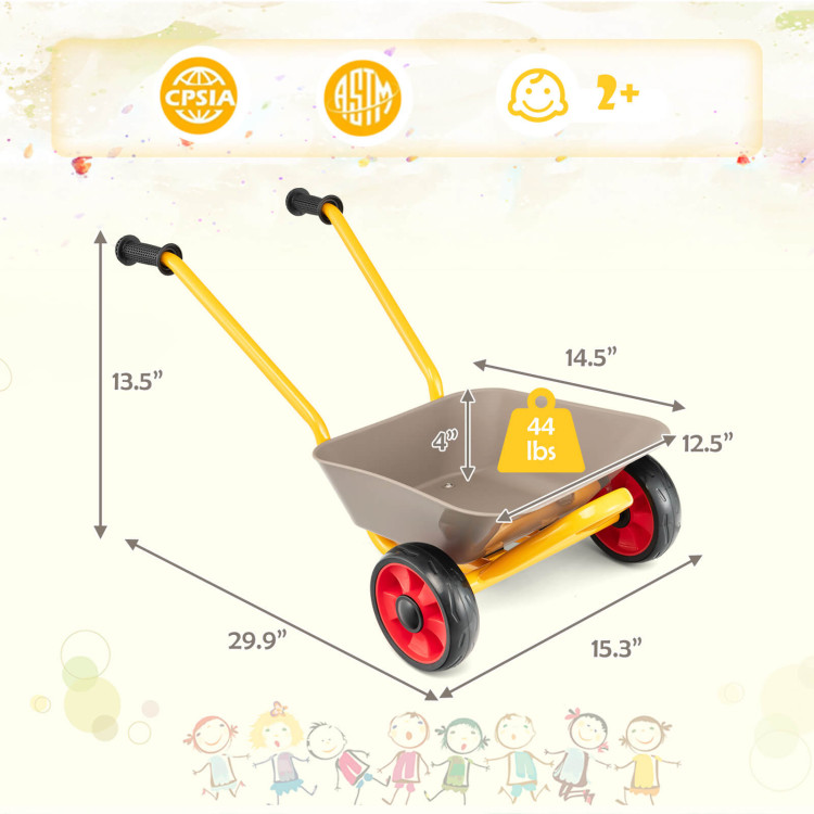 2-Wheeler Toy Cart with Steel Construction for Boys and Girls Age 2 +Costway Gallery View 4 of 11